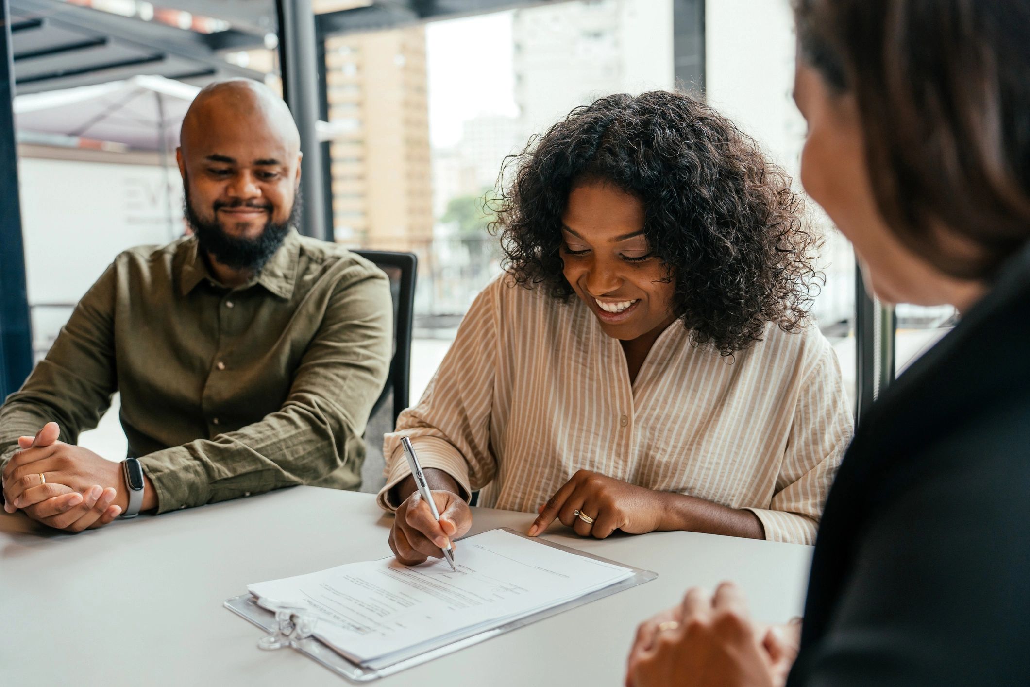 happy diverse clients homeowners real estate