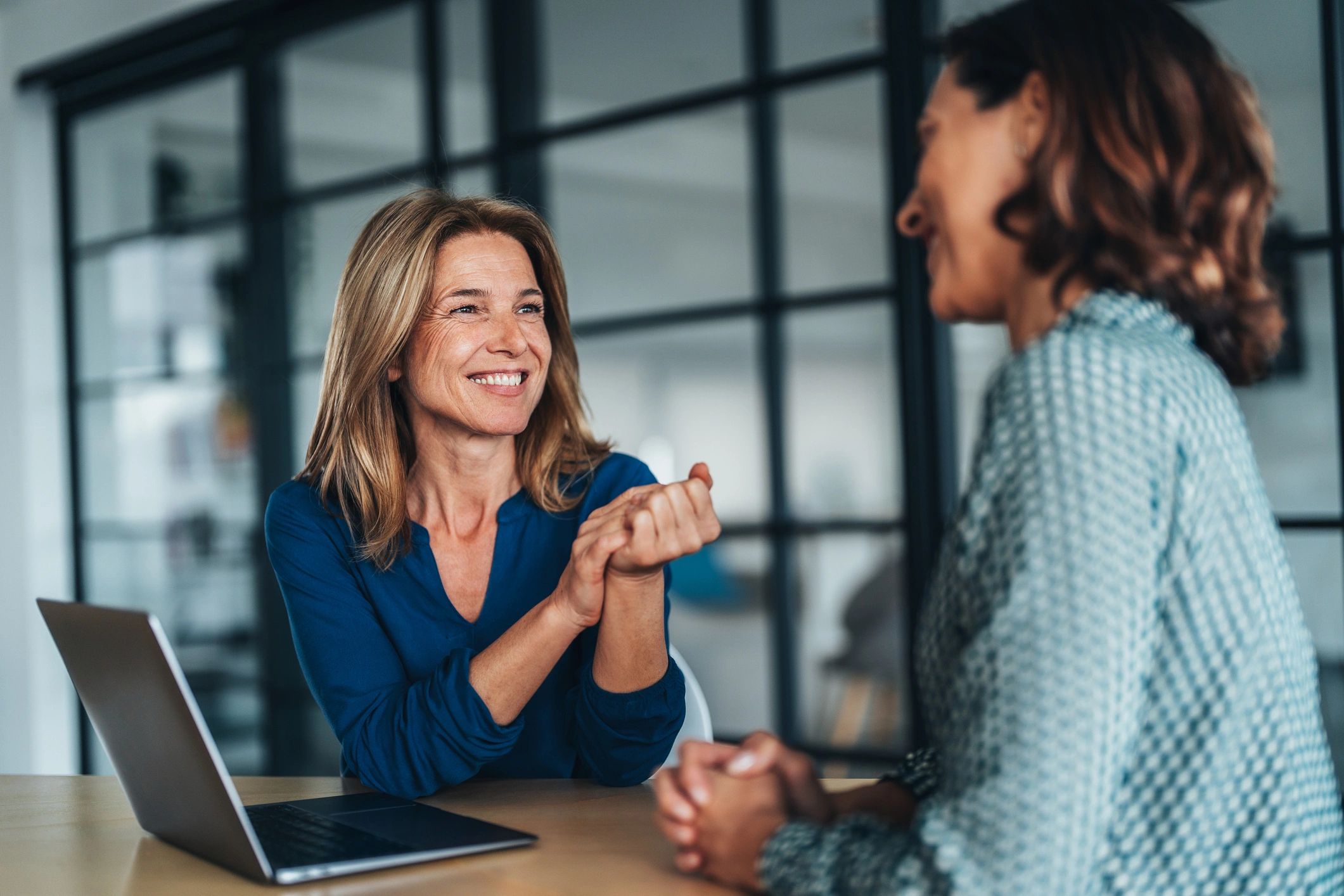 real estate agent working with clients
